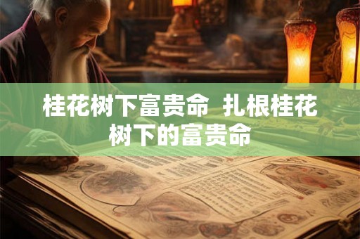 桂花树下富贵命  扎根桂花树下的富贵命