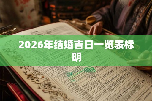 2026年结婚吉日一览表标明
