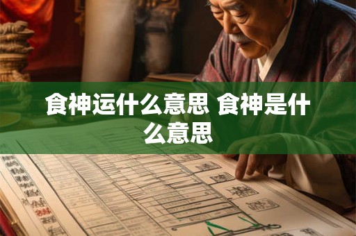 食神运什么意思 食神是什么意思