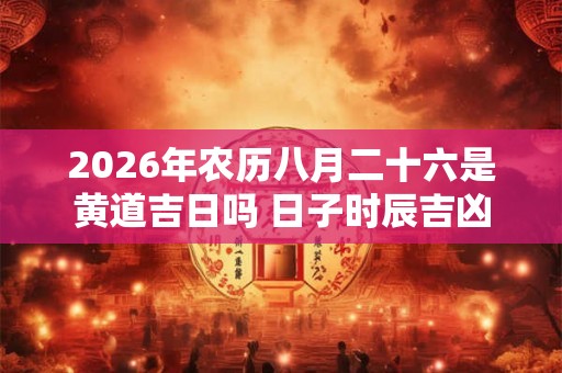 2026年农历八月二十六是黄道吉日吗 日子时辰吉凶
