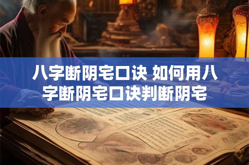 八字断阴宅口诀 如何用八字断阴宅口诀判断阴宅
