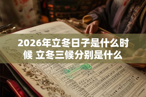 2026年立冬日子是什么时候 立冬三候分别是什么
