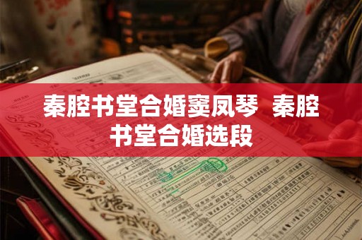秦腔书堂合婚窦凤琴 秦腔书堂合婚选段 秦腔书堂合婚窦凤琴 秦腔书堂合婚选段