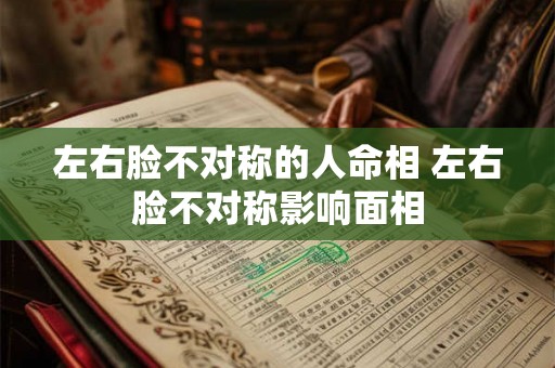 左右脸不对称的人命相 左右脸不对称影响面相