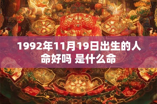 1992年11月19日出生的人命好吗 是什么命