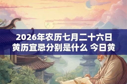 2026年农历七月二十六日黄历宜忌分别是什么 今日黄历查询