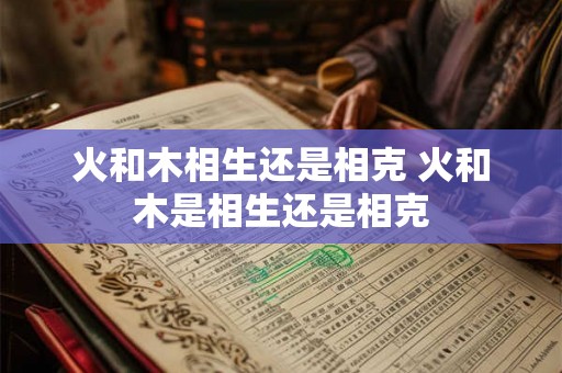 火和木相生还是相克 火和木是相生还是相克