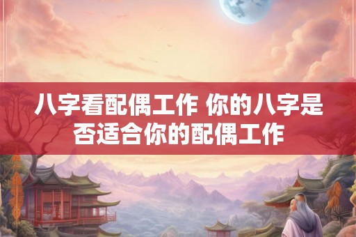 八字看配偶工作 你的八字是否适合你的配偶工作
