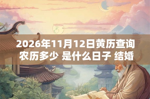 2026年11月12日黄历查询 农历多少 是什么日子 结婚吉时 2026年11月12日黄历查询 农历多少 是什么日子 结婚吉时