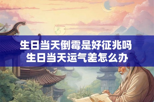 生日当天倒霉是好征兆吗 生日当天运气差怎么办