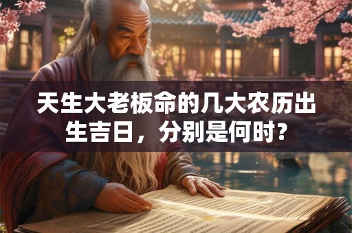 天生大老板命的几大农历出生吉日，分别是何时？