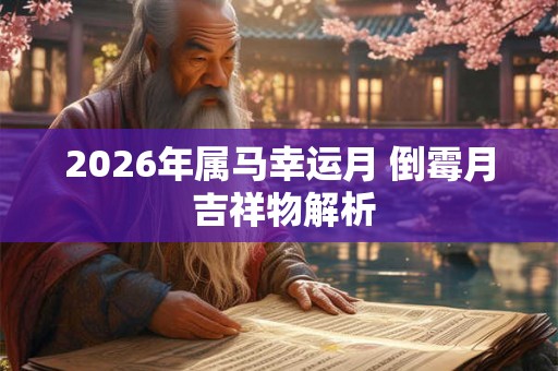 2026年属马幸运月 倒霉月 吉祥物解析