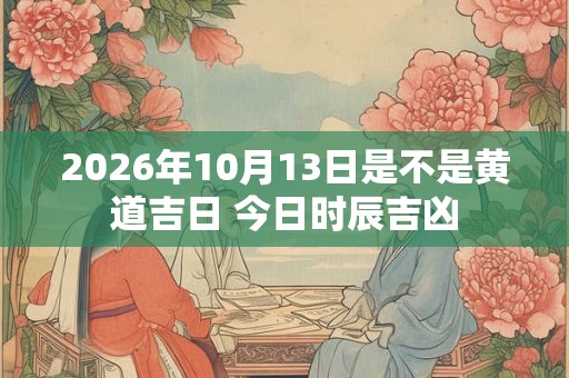 2026年10月13日是不是黄道吉日 今日时辰吉凶