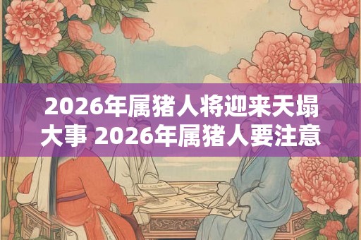 2026年属猪人将迎来天塌大事 2026年属猪人要注意什么