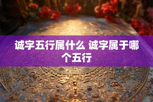 诚字五行属什么 诚字属于哪个五行