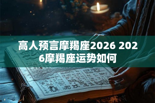 高人预言摩羯座2026 2026摩羯座运势如何