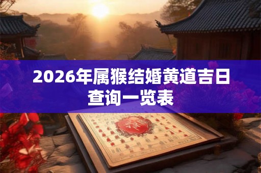 2026年属猴结婚黄道吉日查询一览表