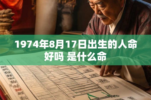 1974年8月17日出生的人命好吗 是什么命