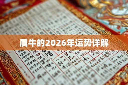 属牛的2026年运势详解 属牛的2026年运势详解