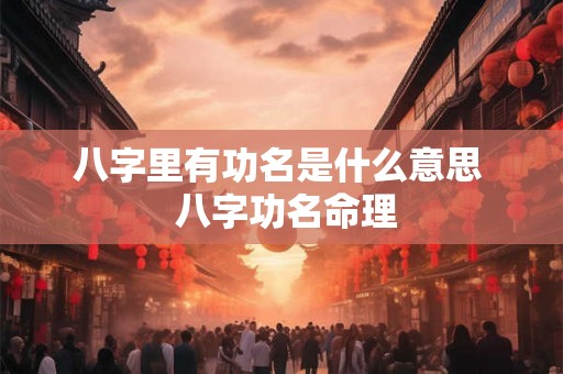 八字里有功名是什么意思  八字功名命理