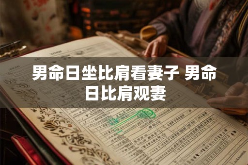 男命日坐比肩看妻子 男命日比肩观妻