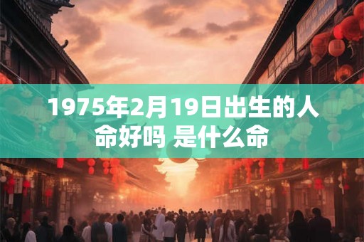 1975年2月19日出生的人命好吗 是什么命