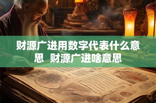 财源广进用数字代表什么意思  财源广进啥意思