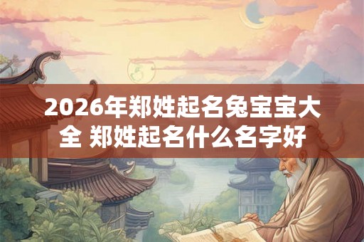 2026年郑姓起名兔宝宝大全 郑姓起名什么名字好 2026年郑姓起名兔宝宝大全 郑姓起名什么名字好