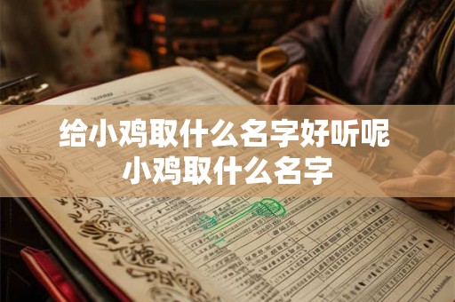 给小鸡取什么名字好听呢 小鸡取什么名字