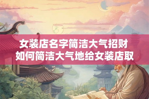 女装店名字简洁大气招财 如何简洁大气地给女装店取名增加招财效果 女装店名字简洁大气招财 如何简洁大气地给女装店取名增加招财效果