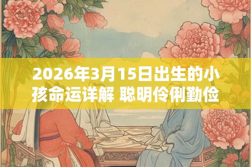 2026年3月15日出生的小孩命运详解 聪明伶俐勤俭持家 2026年3月15日出生的小孩命运详解 聪明伶俐勤俭持家