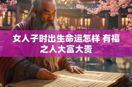 女人子时出生命运怎样 有福之人大富大贵