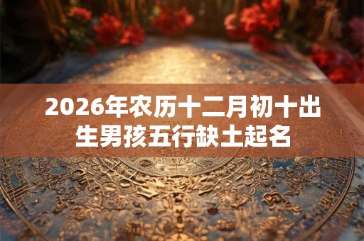 2026年农历十二月初十出生男孩五行缺土起名