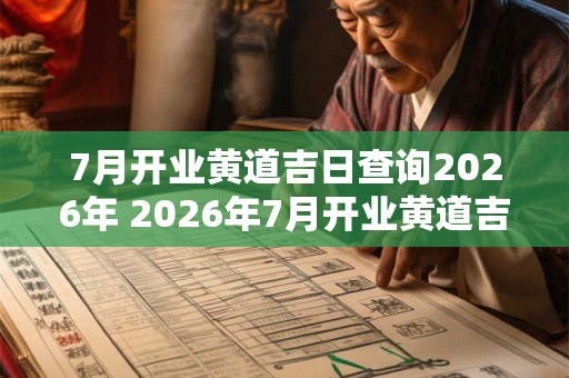 7月开业黄道吉日查询2026年 2026年7月开业黄道吉日
