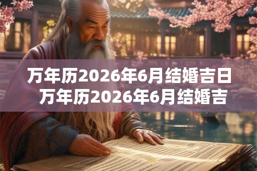 万年历2026年6月结婚吉日  万年历2026年6月结婚吉日