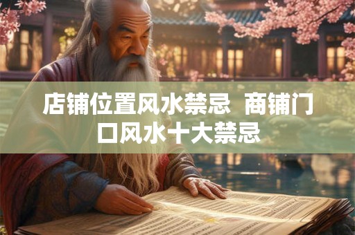 店铺位置风水禁忌  商铺门口风水十大禁忌
