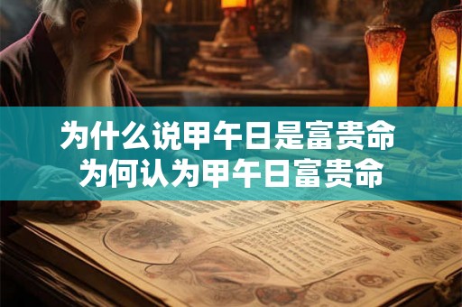 为什么说甲午日是富贵命 为何认为甲午日富贵命 为什么说甲午日是富贵命 为何认为甲午日富贵命
