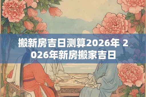 搬新房吉日测算2026年 2026年新房搬家吉日