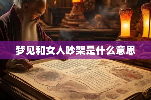 梦见和女人吵架是什么意思
