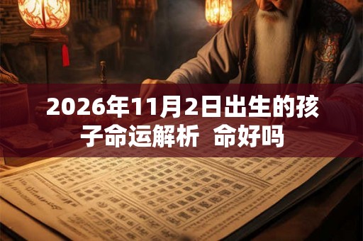 2026年11月2日出生的孩子命运解析  命好吗