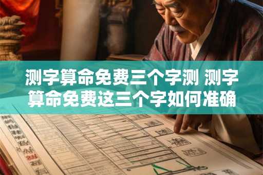测字算命免费三个字测 测字算命免费这三个字如何准确测算