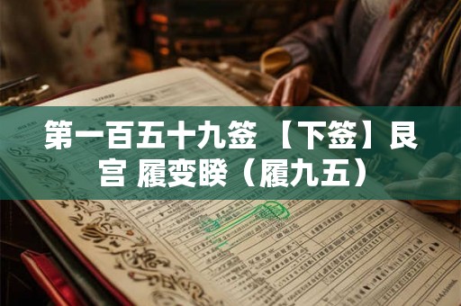 第一百五十九签 【下签】艮宫 履变睽（履九五）