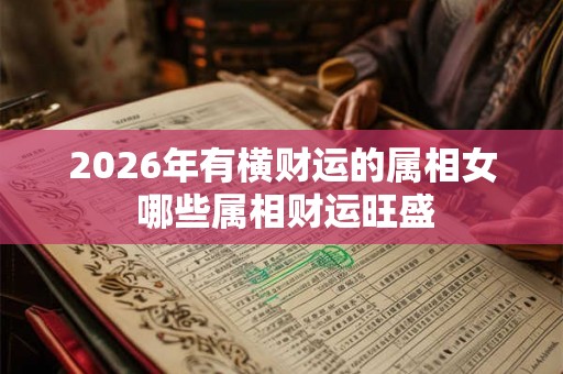 2026年有横财运的属相女 哪些属相财运旺盛
