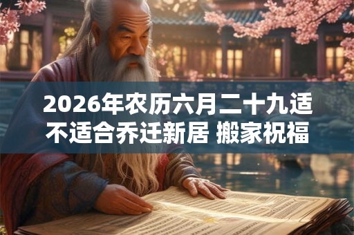 2026年农历六月二十九适不适合乔迁新居 搬家祝福语