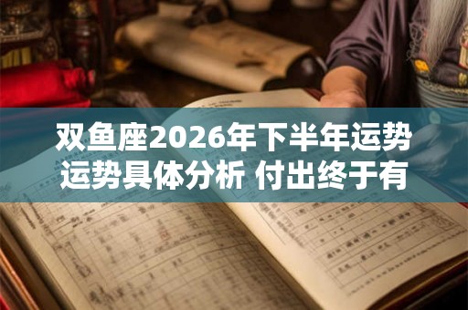 双鱼座2026年下半年运势运势具体分析 付出终于有了收获