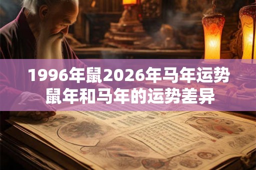 1996年鼠2026年马年运势 鼠年和马年的运势差异