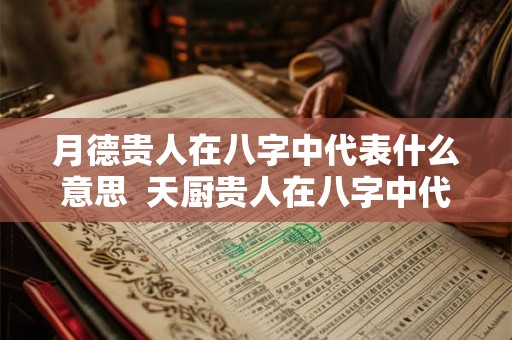月德贵人在八字中代表什么意思  天厨贵人在八字中代表什么意思