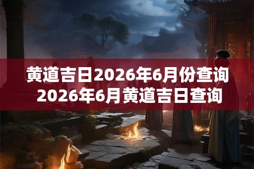 黄道吉日2026年6月份查询 2026年6月黄道吉日查询