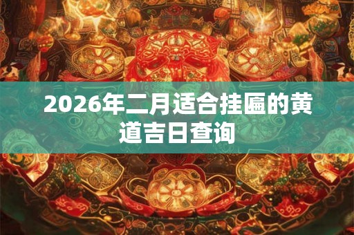 2026年二月适合挂匾的黄道吉日查询