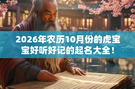 2026年农历10月份的虎宝宝好听好记的起名大全！